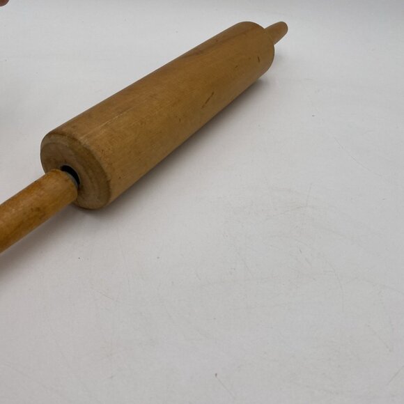 Vintage Wood Rolling Pin Handles Farmhouse Country Primative Wooden 17" - Picture 3 of 8